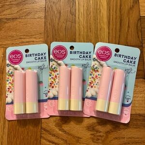 3 eos Birthday Cake Smooth Lip Balm Double Packs Flavor Of Total Celebration NEW